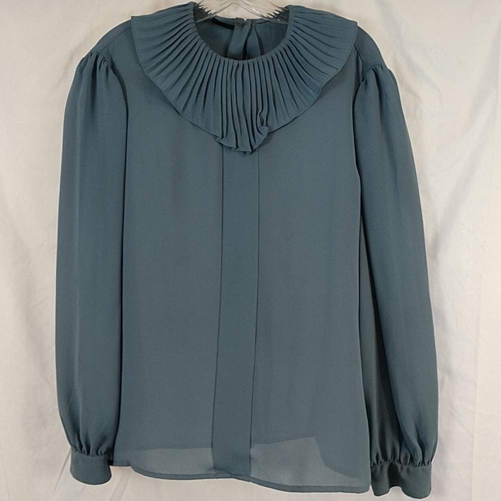 Women's long sleeve plus size ruffles blouse/tops